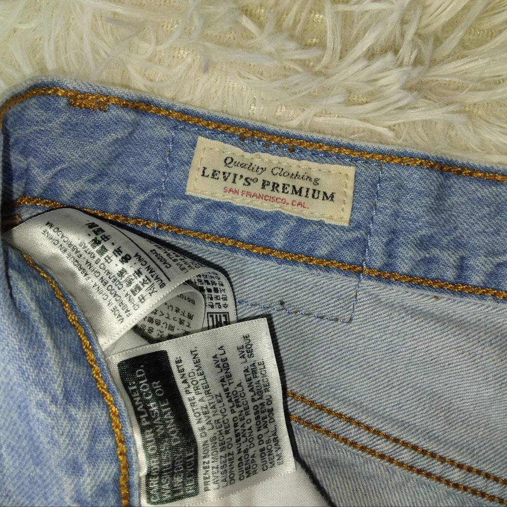 Levi's 501 Premium Big E Long Denim Distressed Short Size 25